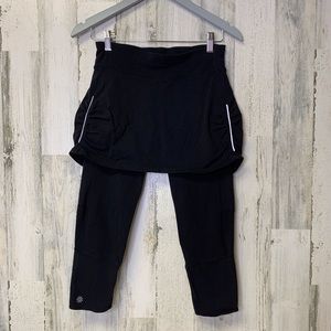 Athleta Black Contender 2 in 1 Skirted Leggings Skort